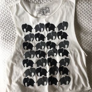 Elephant crop top tank